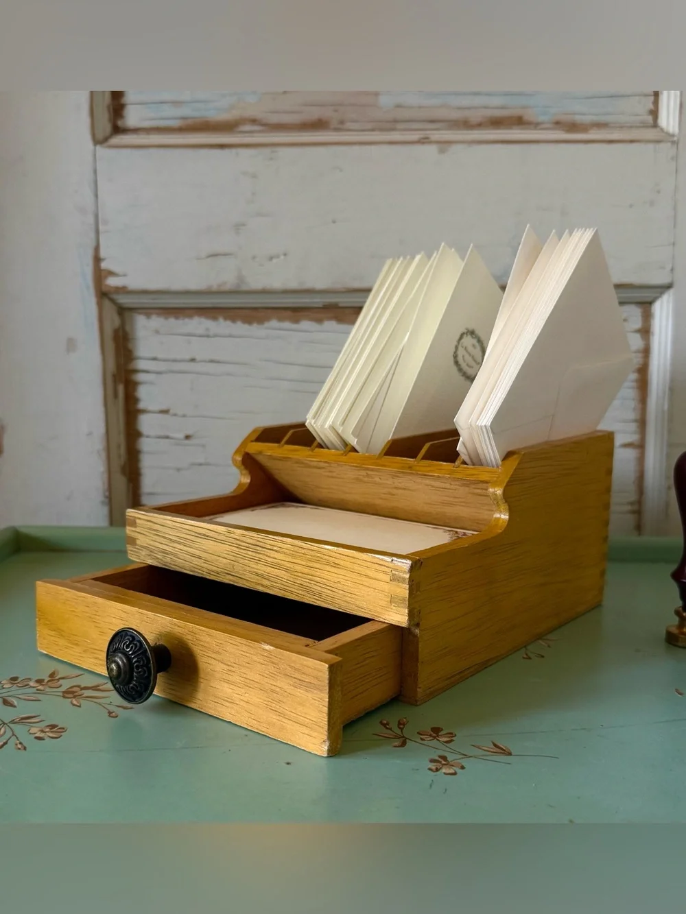 Vintage Wood Bench-top/Desktop Organizer, Plier Storage Rack, Jewelry Tools